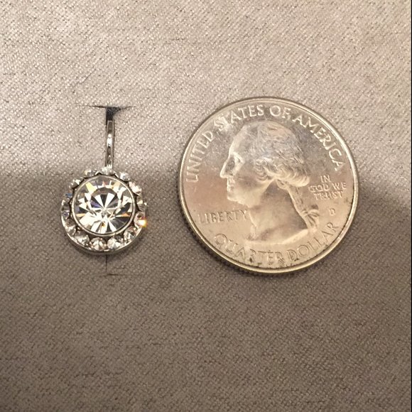 Pierced Rhinestone Dangle Earring - Picture 2 of 3